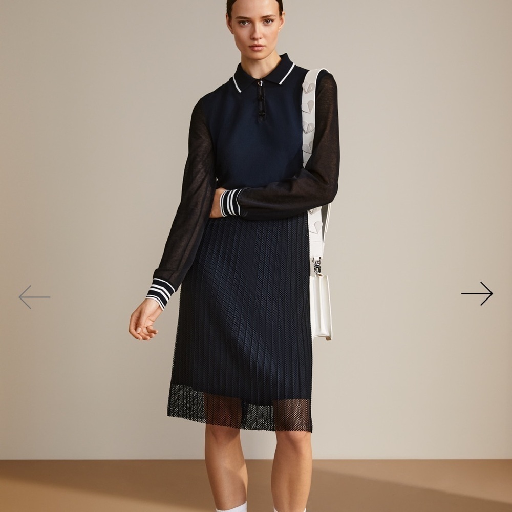 Marc Cain Navy Button-Up Dress - Elevated Streetwear- Size XL